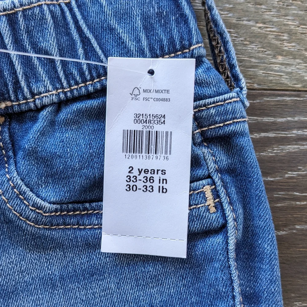 NWT Gap Toddler Girls Dark Wash Pull On Skinny Jeans Size 2